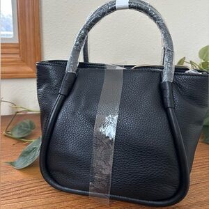 HOBO Black pebbled leather satchel Bag